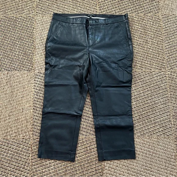 Banana Republic | Pants & Jumpsuits | Banana Republic Black Avery Cropped Vegan  Leather Pants4p | Poshmark